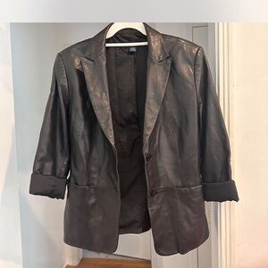 Ann Taylor Black Leather Blazer